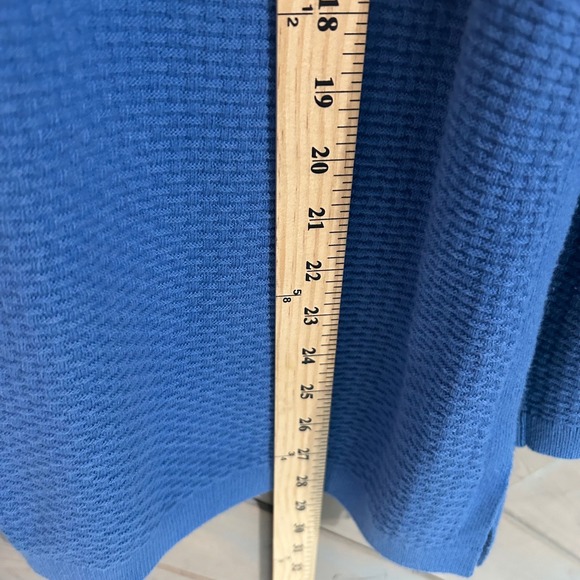 Talbots Women's XL Blue Textured‎ Knit Long Sleeve Boatneck Pullover Top - Picture 4 of 5